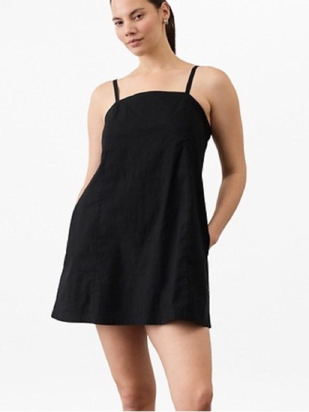 Athleta Paradise Cami Dress Linen Blend Minimalist Casual Closet Staple Small